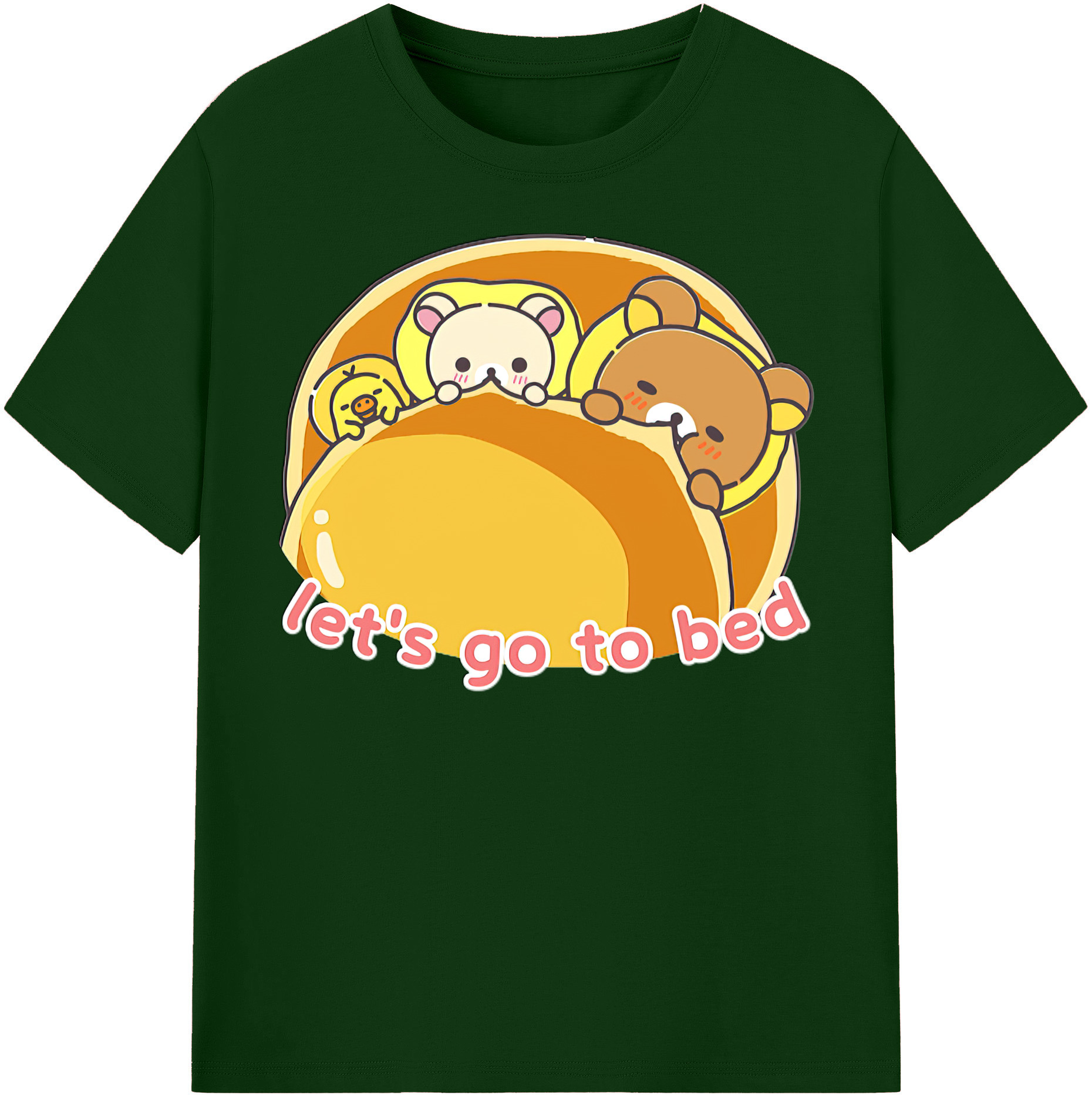 （画像用） リラックマ リラックマ キイロイトリ Rilakkuma Korilakkuma Kiiroitori 綿100％半袖Tシャツ（フロントプリント）